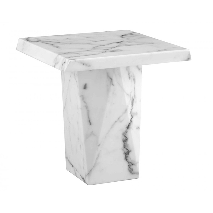 Rhine Marble Lamp Table Natural Stone with Lacquer Finish